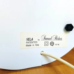 Discount Pamono Italian Modern Vela Table Lamp in White Acrylic by Samuel Parker, 1980s