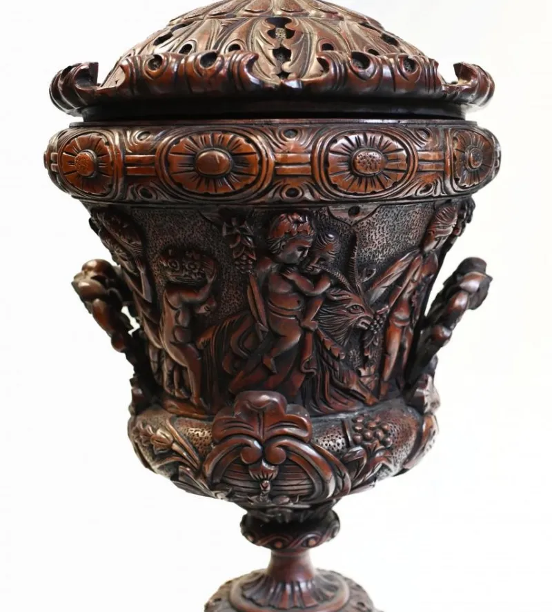 Pamono Italian Monumental Carved Urns, Set of 2> Garden Accessories