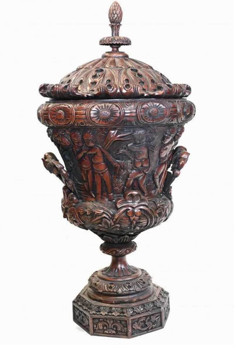 Pamono Italian Monumental Carved Urns, Set of 2> Garden Accessories