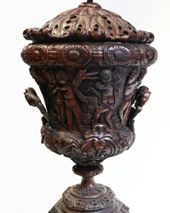Pamono Italian Monumental Carved Urns, Set of 2><noscript><img width=