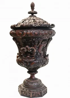 Pamono Italian Monumental Carved Urns, Set of 2><noscript><img width=