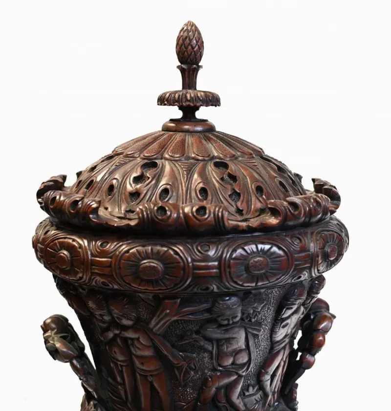 Pamono Italian Monumental Carved Urns, Set of 2> Garden Accessories