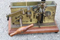 Pamono Italian Morse Telegraph in Brass, 1880s><noscript><img width=