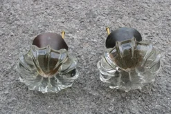 Pamono Italian Murano and Brass Knob Handles from Seguso, 1950, Set of 2> Architectural Elements