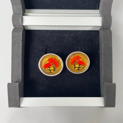 Pamono Italian Murano Glass and Silver 926 Cufflinks by Constantini Gioielli, 1990s, Set of 2><noscript><img width=