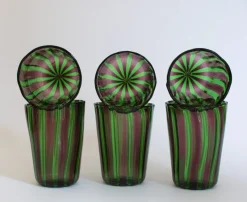 Pamono Italian Murano Glass Water Glasses by Mariana Iskra, Murano Verres for Ribes, Maestro Ballarin Murano., Set of 6><noscript><img width=