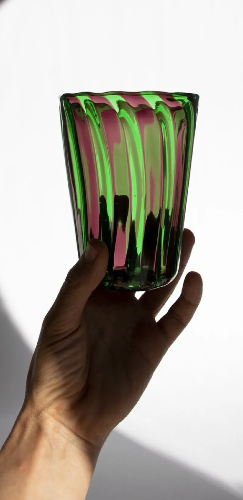 Pamono Italian Murano Glass Water Glasses by Mariana Iskra, Murano Verres for Ribes, Maestro Ballarin Murano., Set of 6> Tabletop