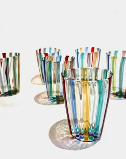 Best Pamono Italian Murano Glassware Set, 2004, Set of 6, Set of 6