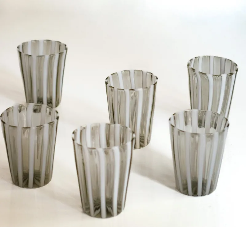 Pamono Italian Murano Glassware Set, 2004, Set of 6> Glassware