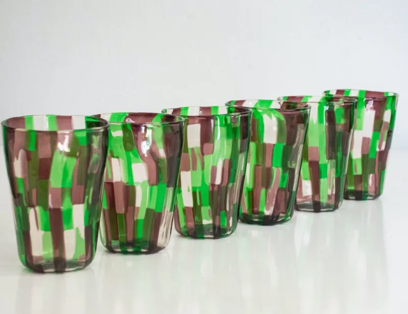Pamono Italian Murano Glassware by Mariana Iskra for Ribes, 2004, Set of 6> Glassware