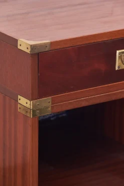 Clearance Pamono Italian Naval Wood and Brass Desk, 1960s