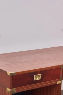 Clearance Pamono Italian Naval Wood and Brass Desk, 1960s