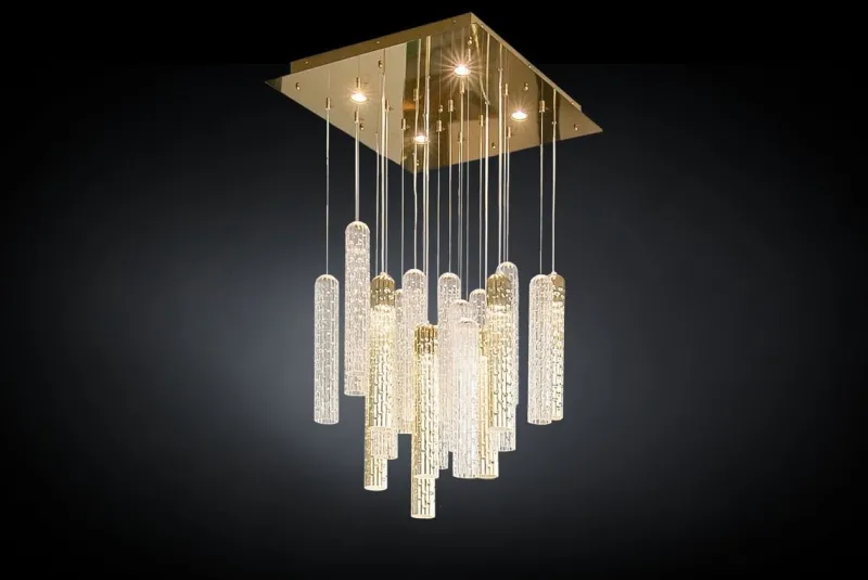 Sale Pamono Italian New Pipe Small, Led & Muranese Glass Chandelier from VGnewtrend