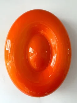 Clearance Pamono Italian Orange Murano Glass Candy Sconces by Vistosi, 2000s, Set of 2