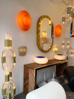 Clearance Pamono Italian Orange Murano Glass Candy Sconces by Vistosi, 2000s, Set of 2