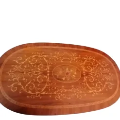 Hot Pamono Italian Oval Inlaid Table, 1950s