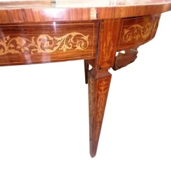 Hot Pamono Italian Oval Inlaid Table, 1950s