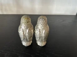 Pamono Italian Owl Shaped Salt and Pepper Shakers with Glass Eyes, 1970s, Set of 2><noscript><img width=