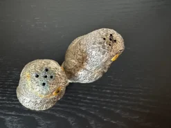 Pamono Italian Owl Shaped Salt and Pepper Shakers with Glass Eyes, 1970s, Set of 2><noscript><img width=
