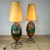 Pamono Italian Painted Terracotta Lamps, 1980s, Set of 2> Floor Lamps