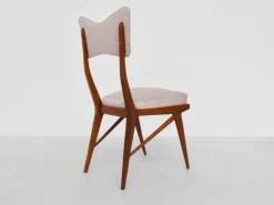 Online Pamono Italian Papillon Back Chairs in Light Pink Satin by Ariberto Colombo, 1950s, Set of 2