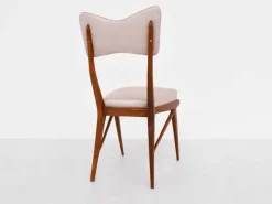 Online Pamono Italian Papillon Back Chairs in Light Pink Satin by Ariberto Colombo, 1950s, Set of 2