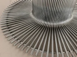 Discount Pamono Italian Pedestal Dining Table in Chrome and Glass, 1970s