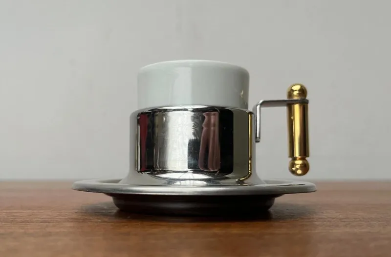 Pamono Italian Postmodern Kontessa Series Espresso Cups from Vev Vigano, 1980s, Set of 2> Coffee & Tea Service