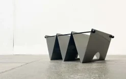 Online Pamono Italian Postmodern Metal Magazine Rack Holder, 1980s