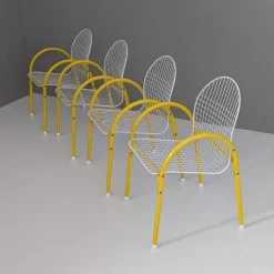 Pamono Italian Postmodern Metal Wire Mesh Garden Set from EMU, 1980s, Set of 5><noscript><img width=