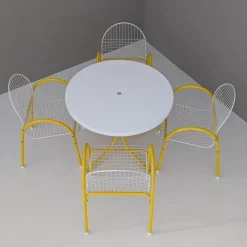 Pamono Italian Postmodern Metal Wire Mesh Garden Set from EMU, 1980s, Set of 5><noscript><img width=