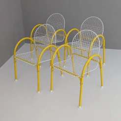 Pamono Italian Postmodern Metal Wire Mesh Garden Set from EMU, 1980s, Set of 5><noscript><img width=
