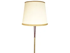 Pamono Italian Purple Wood and Brass Floor Lamp from Arredoluce, 1940s> Floor Lamps