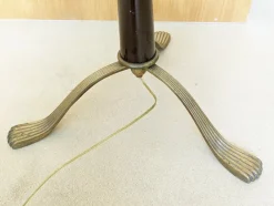 Pamono Italian Purple Wood and Brass Floor Lamp from Arredoluce, 1940s><noscript><img width=