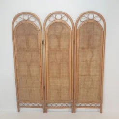Pamono Italian Rattan and Wicker Room Divider, 1960s><noscript><img width=