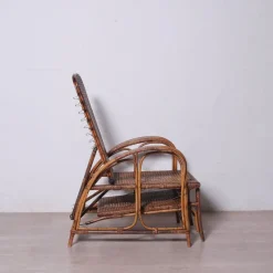 Pamono Italian Rattan Chaise Lounger, 1920s><noscript><img width=