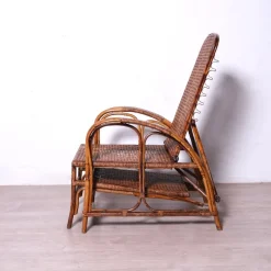 Pamono Italian Rattan Chaise Lounger, 1920s><noscript><img width=