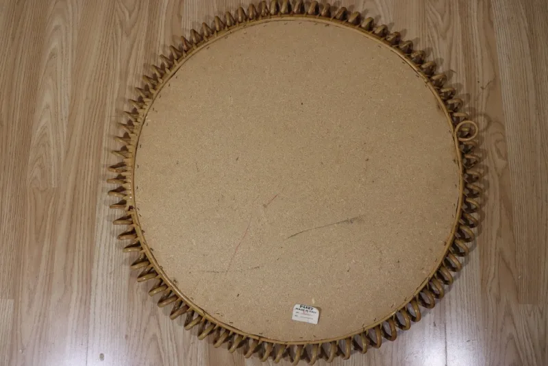 Pamono Italian Rattan Mirror by Franco Albini, 1960s> Mirrors
