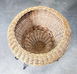 Pamono Italian Rattan Planter, 1950s><noscript><img width=