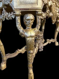 Pamono Italian Rococo Console with White Marble Top, 18th-19th Century><noscript><img width=