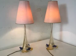 Hot Pamono Italian Romantic Murano Glass Table Lamps, 1980s, Set of 2