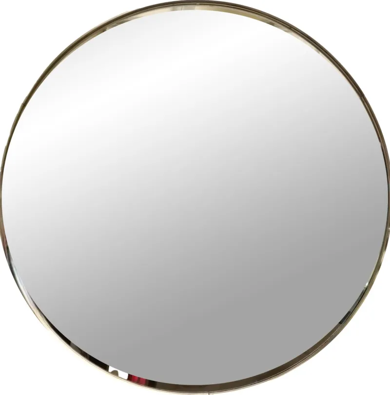 Clearance Pamono Italian Round Brass Wall Mirror, 1960s
