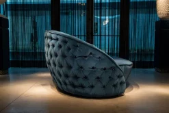 Pamono Italian Round Capitonne Fabric Sofa from VGnewtrend><noscript><img width=