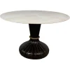 Pamono Italian Round Table with Onyx Top and Wooden Base, 1950s> Coffee & Side Tables