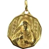 Pamono Italian Saint Therese 18k Yellow Gold Charm Medal Pendant, 1950s> Necklaces