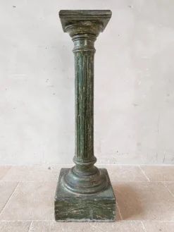 Pamono Italian Scaglioga Pedestal in Green Faux Marble