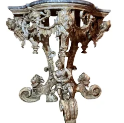Pamono Italian Sculptural Silver Mecca Gilding Console Tables, Set of 2> Console Tables