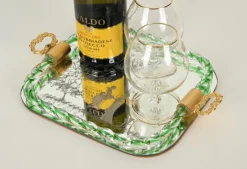 Pamono Italian Serving Tray in Mirror-Etched Murano Glass, 1940s><noscript><img width=