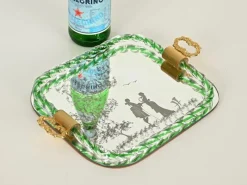 Pamono Italian Serving Tray in Mirror-Etched Murano Glass, 1940s><noscript><img width=