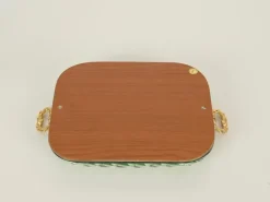 Pamono Italian Serving Tray in Mirror-Etched Murano Glass, 1940s><noscript><img width=